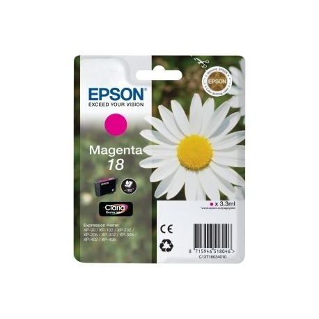 Cartouche magenta EPSON pour Expression Home XP-205 / XP-30 ... (N°18)