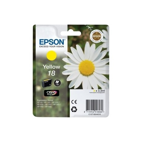 Cartouche jaune EPSON pour Expression Home XP-205 / XP-30 ... (N°18)