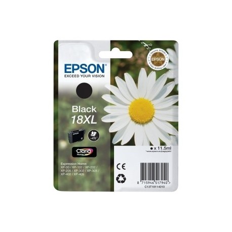 Cartouche noire haute capacité EPSON pour Expression Home XP-205 / XP-30 ... (N°18XL)