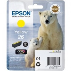 Cartouche jaune EPSON pour Expression Home XP-600... (N°26) (ours)