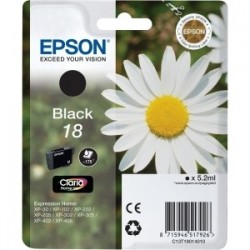 Cartouche noire EPSON pour Expression Home XP-205 / XP-30 ... (N°18)