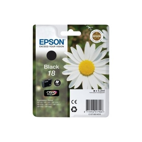 Cartouche noire EPSON pour Expression Home XP-205 / XP-30 ... (N°18)