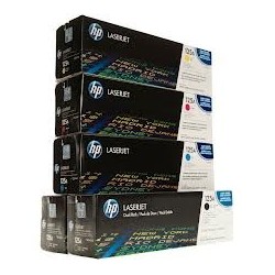 Pack de 5 toners HP pour Colorlaserjet CP 1215 / 1515 / 1518 (125A)